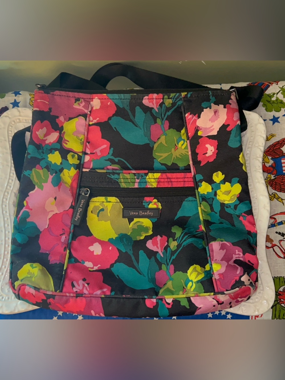 Vera Bradley Lighten Up Hipster bag in the Hilo Meadow Pattern